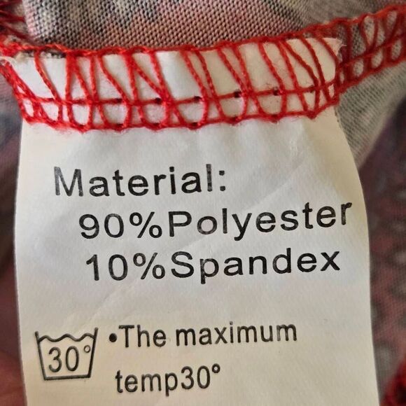 Amazon Womens Red Paisley Short Sleeve Loose Fitting Casual Dress Plus Size 2X - Picture 5 of 8